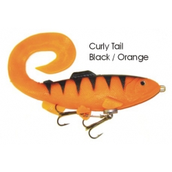 Lifelike Baitfish Curly Tail - Black / Orange